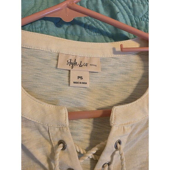 Style & Co. Women's Size PS Floral Embroidered Long Sleeve Peasant Boho Blouse - Picture 2 of 8